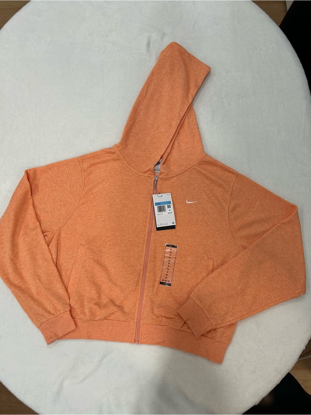 Nike Chill Terry Full Zip Hoodie Apricot Orange Women’s Medium Loose Fit NWT